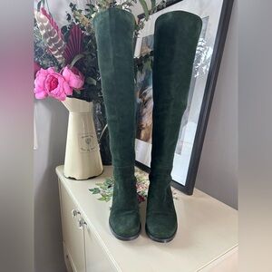 Stuart Weitzman 5050 Over the Knee Boots Green Suede 6M